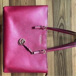 Ruby red Michael Kors tote bag, good condition